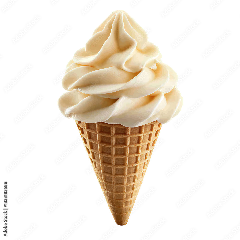 Indulgent Soft Serve Vanilla Ice Cream Cone: Delicious Summertime Treat for Ice Cream Lovers Indulgent Soft Serve Vanilla Ice Cream Cone: Delicious Summertime Treat for Ice Cream Lovers
