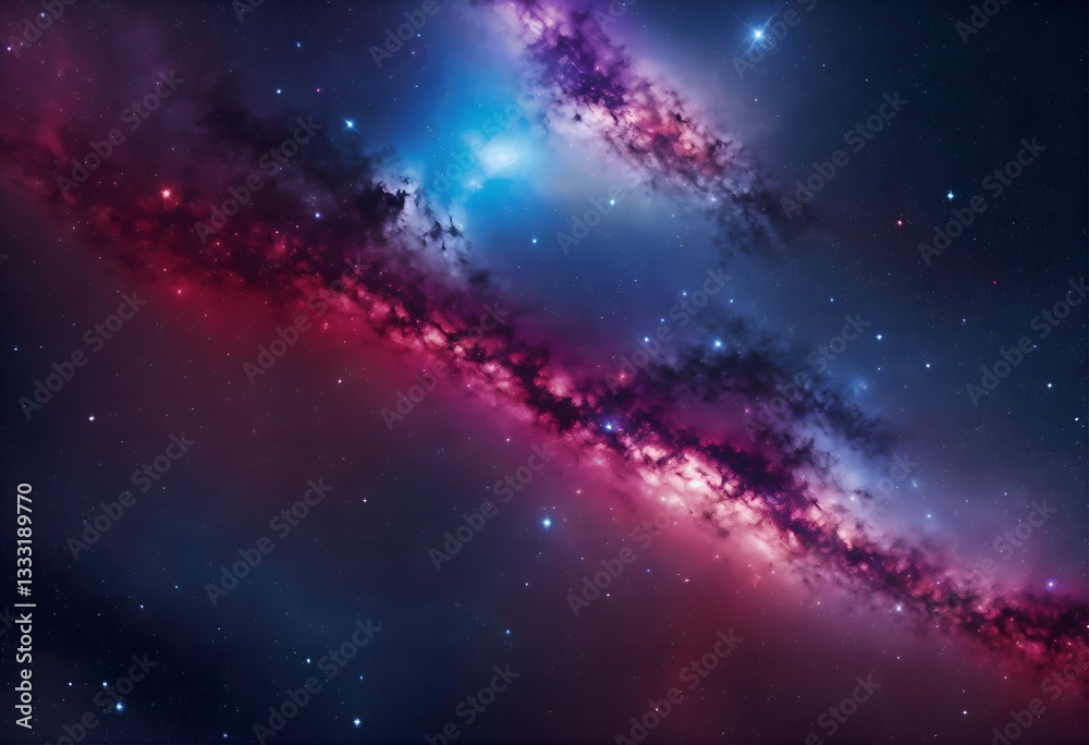 Obraz premium Colorful Galaxy and Nebula in Deep Space with Stars and Cosmic Clouds