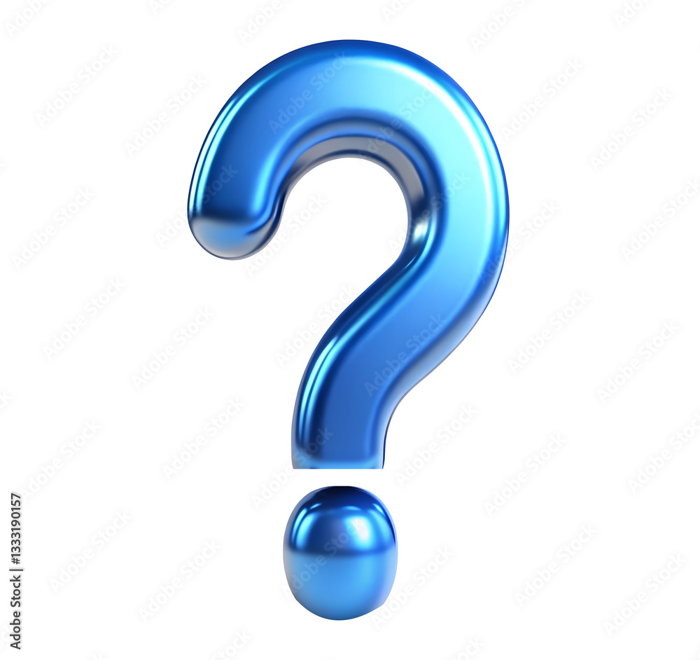 blue question mark isolated on white background