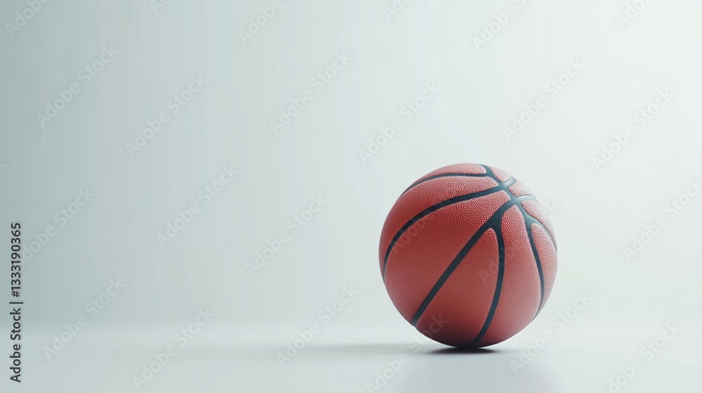 Obraz premium Basketball with detailed texture, clean and minimalistic design, conveying simplicity and focus.