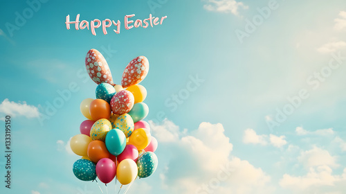 easter, rabbit, bunny, holiday, animal, cartoon, illustration, egg, spring, vector, card, flower, design, decoration, grass, cute, art, celebration, sky, eggs, color, christmas, pattern, nature, happy