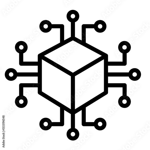 Blockchain Technology  Icon Element For Design	