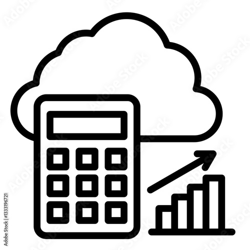 Cloud-Based Accounting  Icon Element For Design	