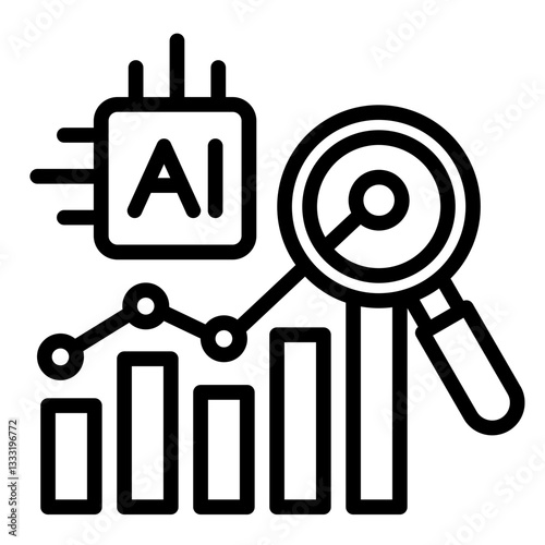 Ai-Powered Sales Forecasting  Icon Element For Design	