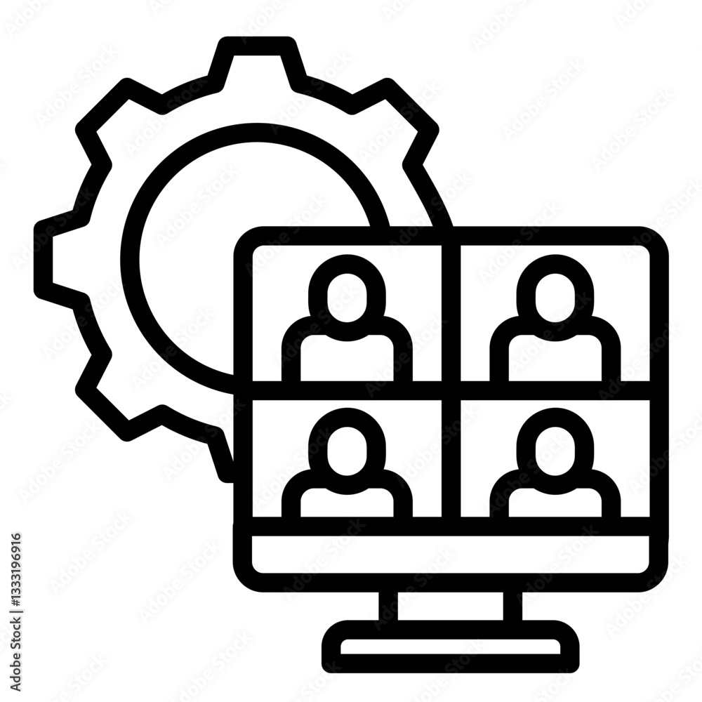Virtual Business Meetings Icon Element For Design Virtual Business Meetings Icon Element For Design