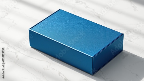 Sustainable Box on Marble, Deep Blue with Gold Accents