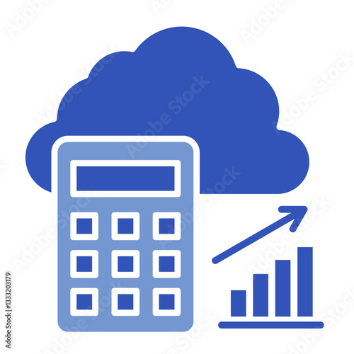 Cloud-Based Accounting  Icon Element For Design	