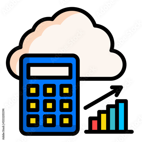 Cloud-Based Accounting  Icon Element For Design	