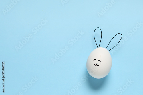 Funny Easter egg with drawn...