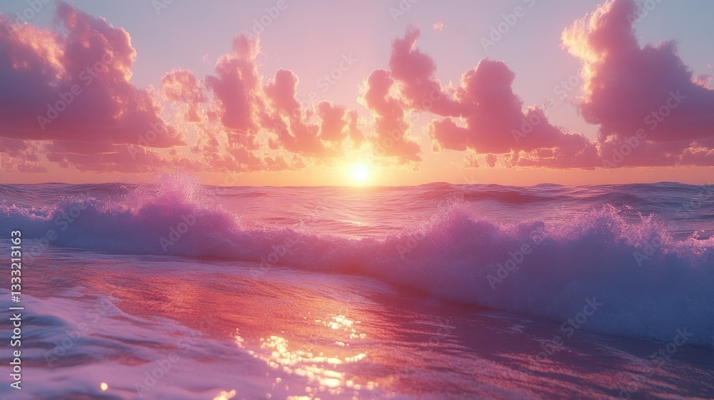 Sunset over a vibrant ocean Sunset over a vibrant ocean