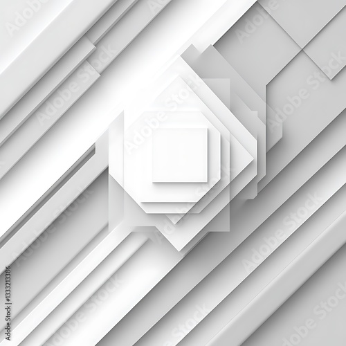 Abstract white geometric shapes background design