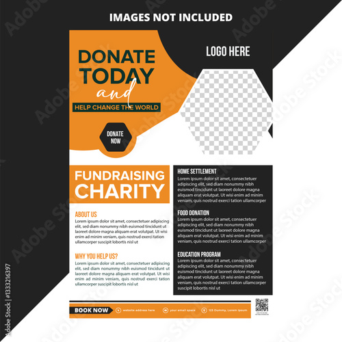 Charity, ngo, non profit flyer and boucher design