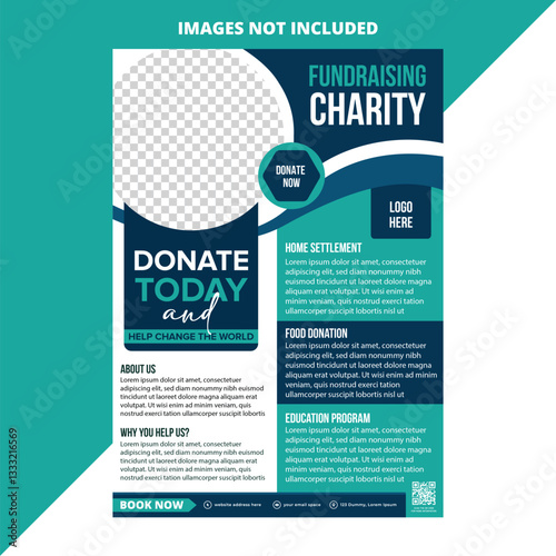 Modern Charity Flyer Design Template | Editable, Professional, and Eye-Catching for Nonprofits & Fundraising Events