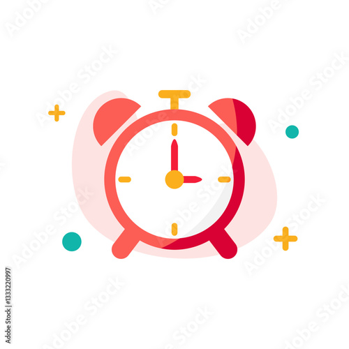Alarm clock on white background. Alarm icon vector illustration. Time, Clock, Alarm icon.
