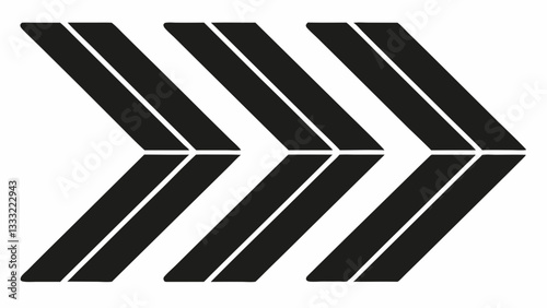 Triple Chevron Arrow Graphic Bold, Simple, and Versatile Design Element