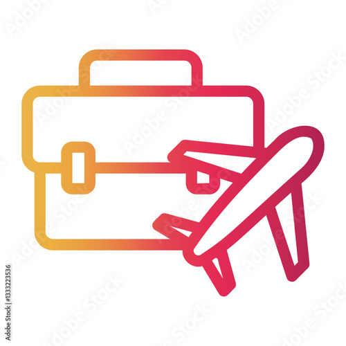 business trip Line Gradient Icon