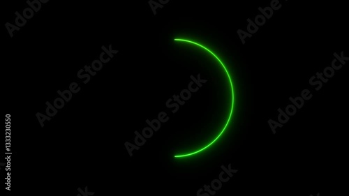 Wallpaper Mural Neon geometric frame. Abstract neon line circle icon circle neon light glowing on black background. Torontodigital.ca