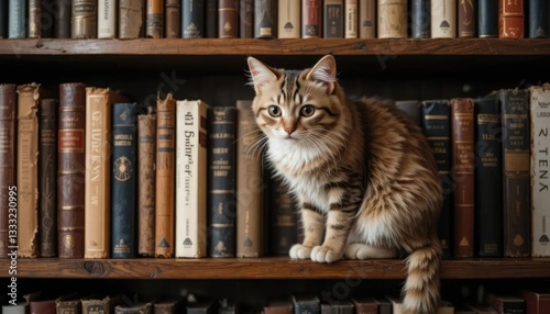 cat sitting on a shelf