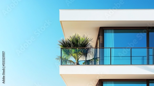 Balcony modern apartment Copy space image for adding text