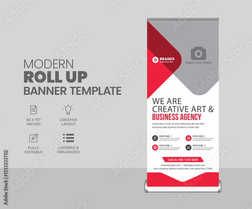  roll up banner design or standee x banner layout template
