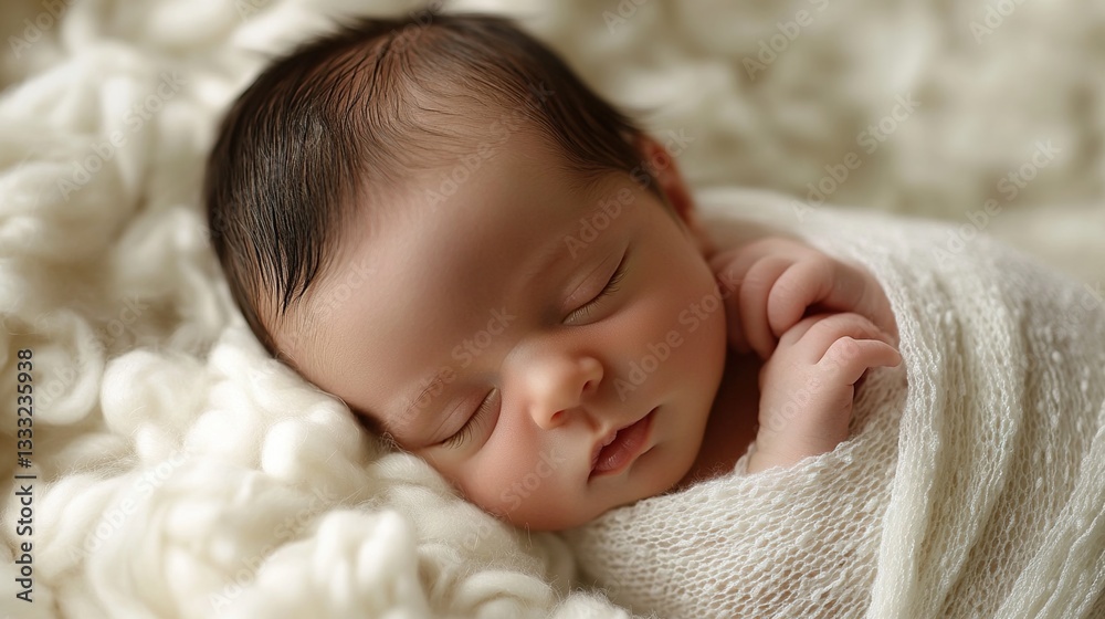 A newborn baby wrapped in a soft blanket, embodying innocence and new beginnings. A newborn baby wrapped in a soft blanket, embodying innocence and new beginnings.