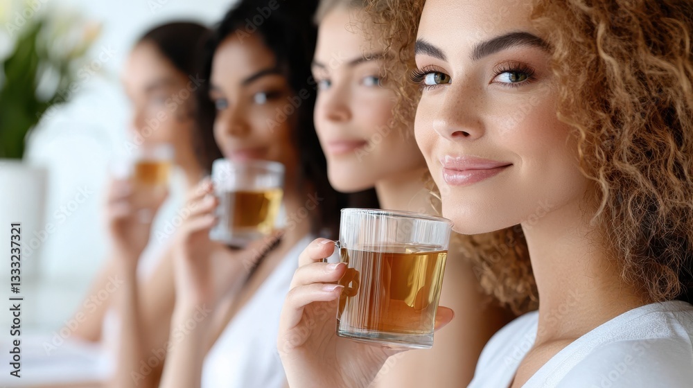 Woman Joyfully Holding Glass of Beer in Lively Social Gathering Scene Woman Joyfully Holding Glass of Beer in Lively Social Gathering Scene