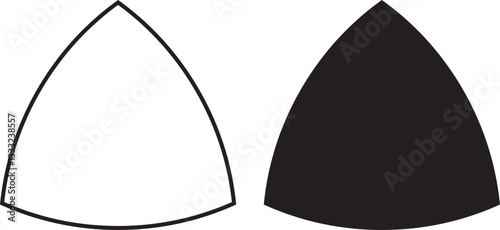 outline silhouette Reuleaux triangle set