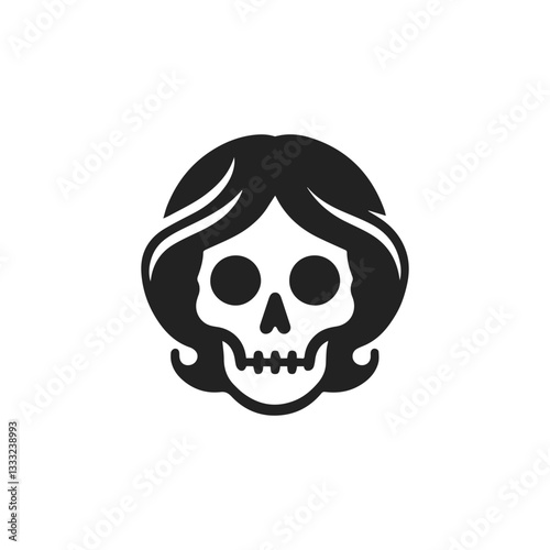 Lady skull head logo