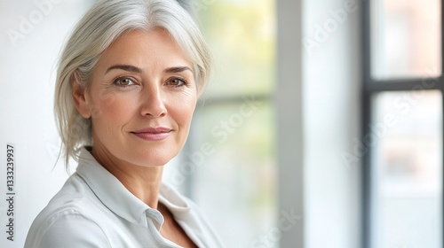 Confident businesswoman with a warm smile, embodying professionalism and success. Free Download Confident businesswoman with a warm smile, embodying professionalism and success. - GFXLoad