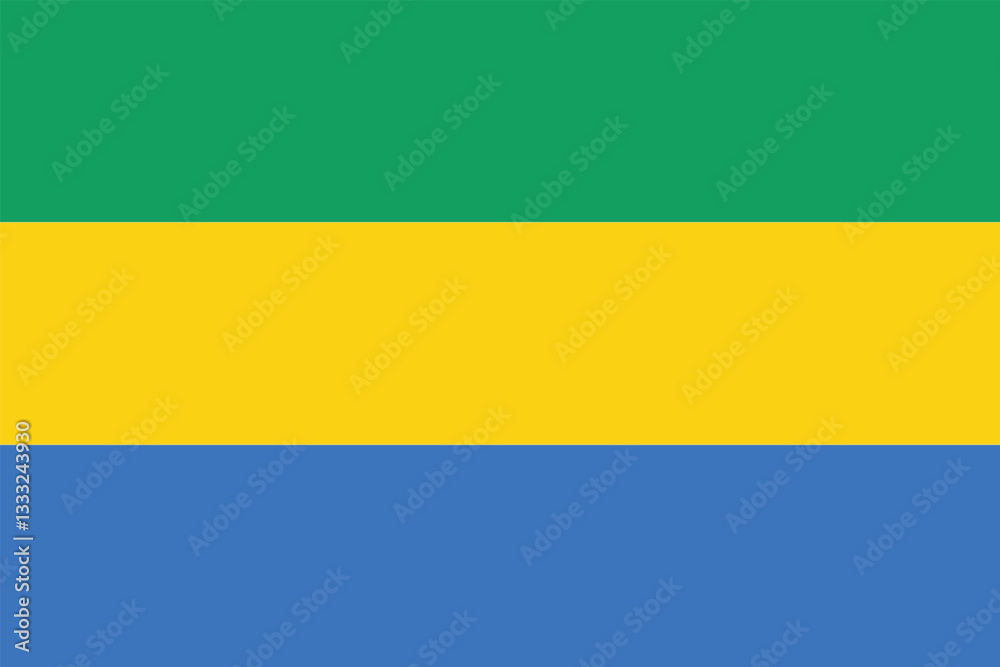 National flag of Gabon vector image National flag of Gabon vector image