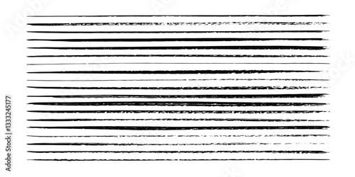 Set of horizontal lines. Marker hand-drawn line border set and scribble design elements. Lines hand drawn paint brush stroke. vector grunge brushes, hand drawn ink strokes draw line