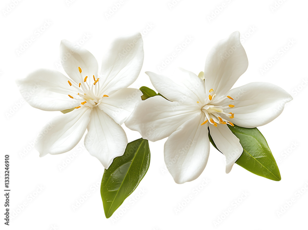 photo of two jasmine flowers, edible flowers on transparent background photo of two jasmine flowers, edible flowers on transparent background