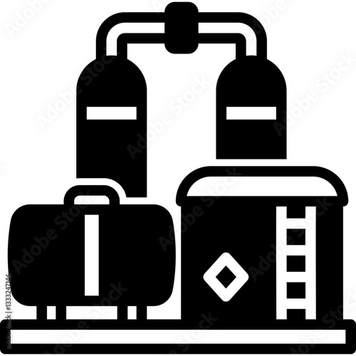 Oil Refinery glyph icon
