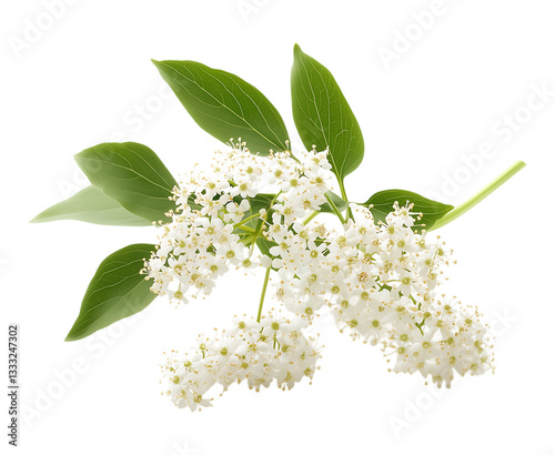 elderflower clusters, edible flowers on transparent background 