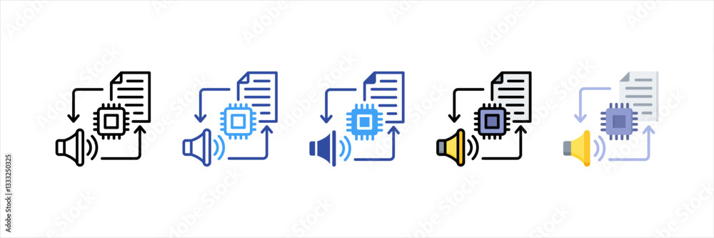 Speech Synthesis Multi Style Icon Set Speech Synthesis Multi Style Icon Set