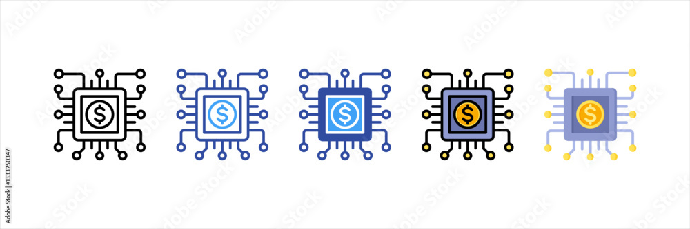 Financial System Multi Style Icon Set