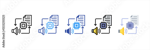 Speech Synthesis Multi Style Icon Set