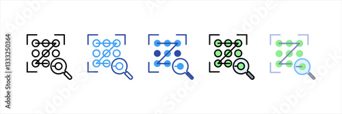 Pattern Recognition Multi Style Icon Set