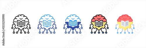 Machine Learning Multi Style Icon Set