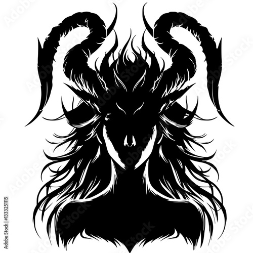 Creepy devil woman silhouette