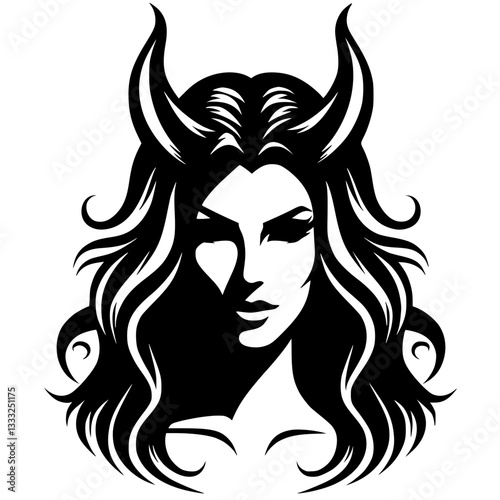 Devil woman silhouette