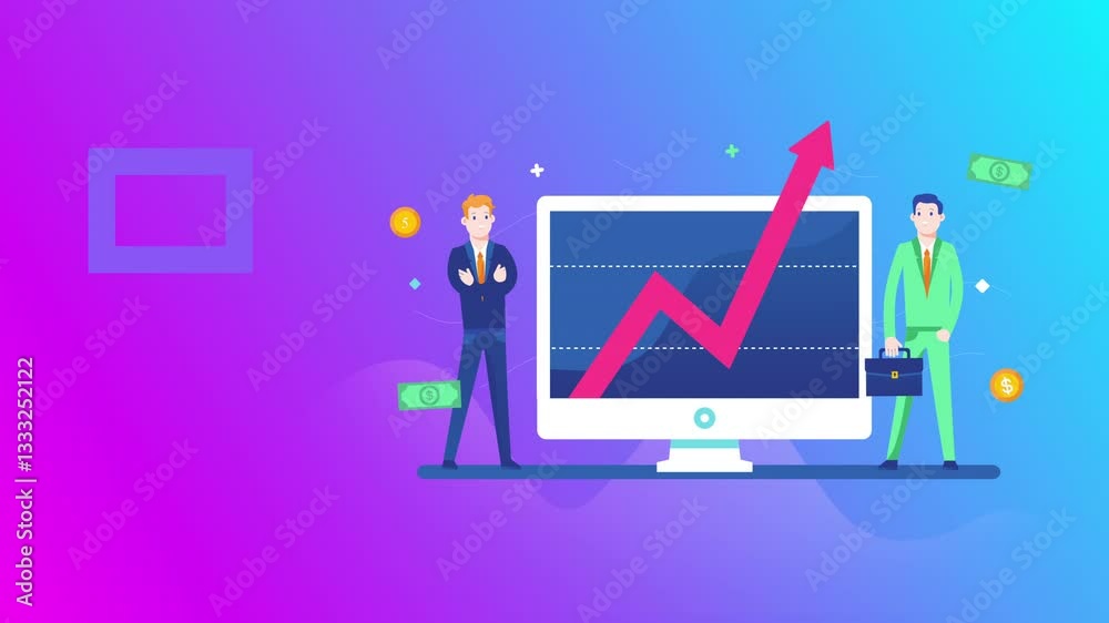 Automated Crypto Trading and Investment Growth - Animated Illustration