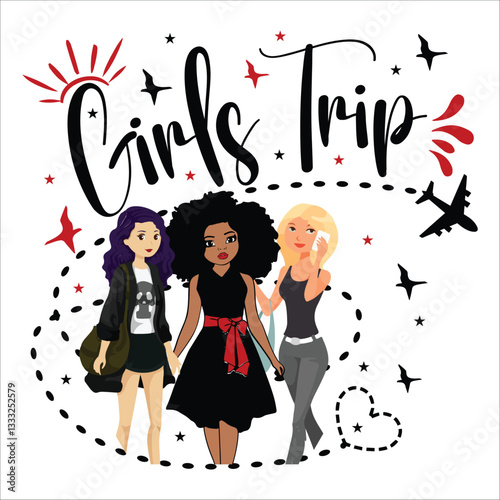 Girls Trip Vector Design, T-shirt Design , EPS File