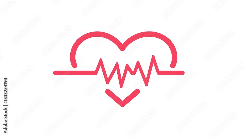 Heartbeat Cardiogram Line Icon with Pulse or ECG: Simple Vector Design for Health Care and Public Use on White Background Heartbeat Cardiogram Line Icon with Pulse or ECG: Simple Vector Design for Health Care and Public Use on White Background