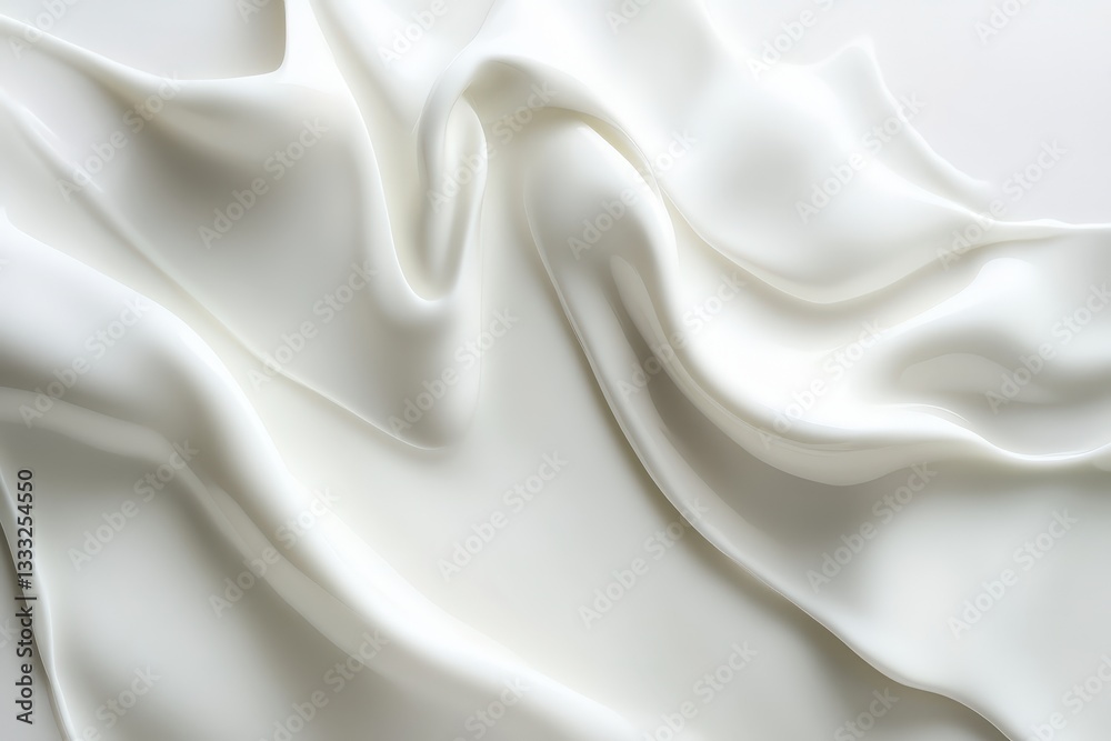 Obraz premium Smooth flowing white fabric with delicate light and shadow