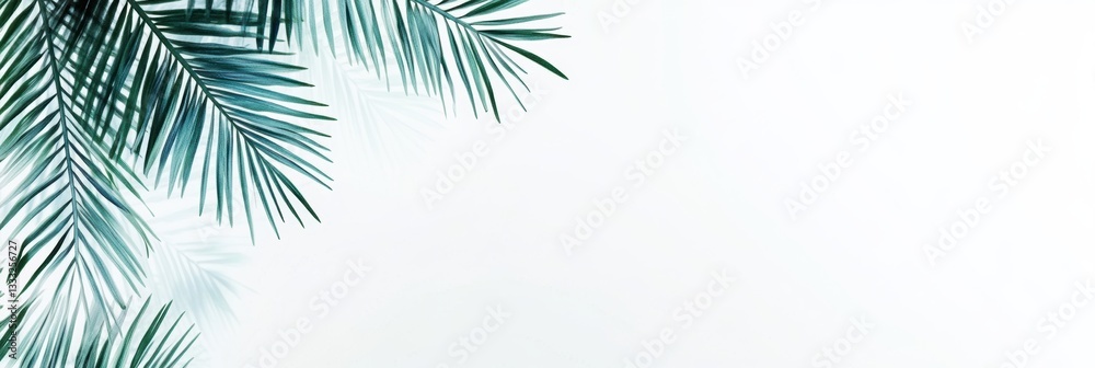 A palm tree with lush green leaves stands out against a clean white background. A palm tree with lush green leaves stands out against a clean white background.