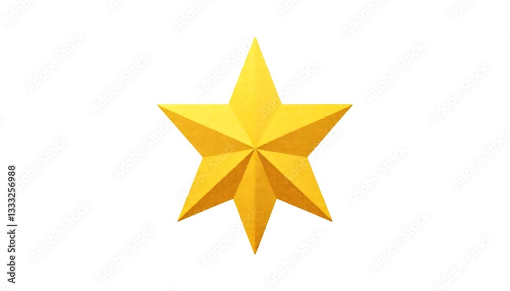 Fototapeta premium Golden Star A Textured Surface White Background