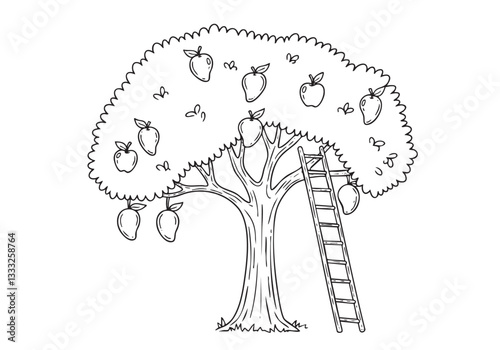 Mango Tree in Full Bloom – A Lush and Vibrant Sketch