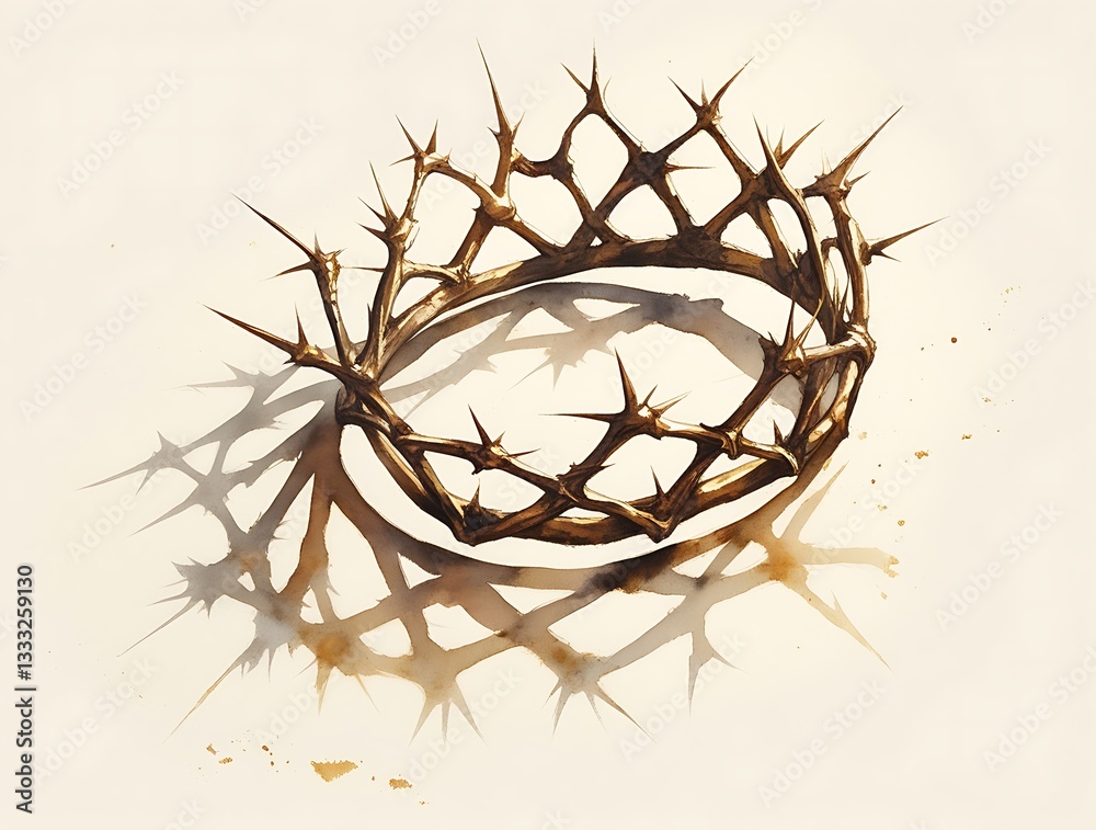 Illustration of Jesus Thorn Crown
