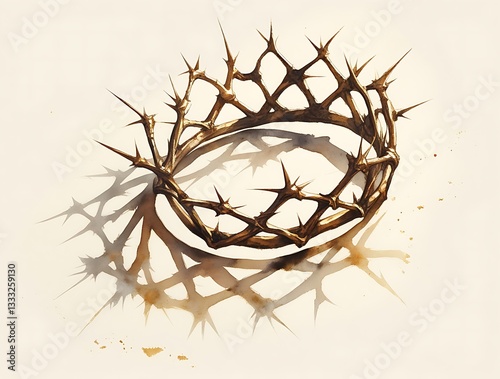 Obraz na płótnie Illustration of Jesus Thorn Crown w salonie